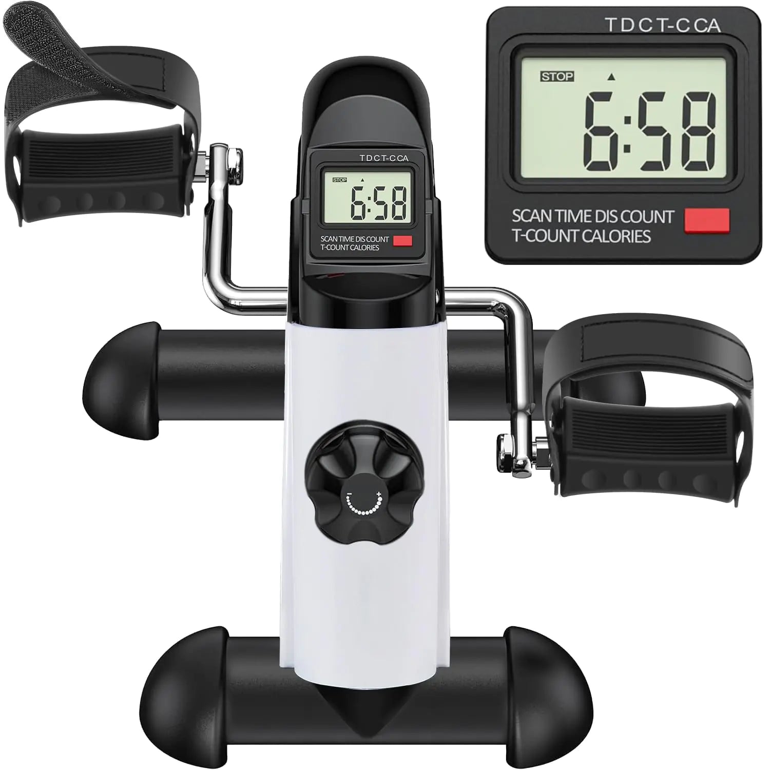 Under Desk Bike Pedal Exerciser Portable Mini Exercise Bike with LCD Display
